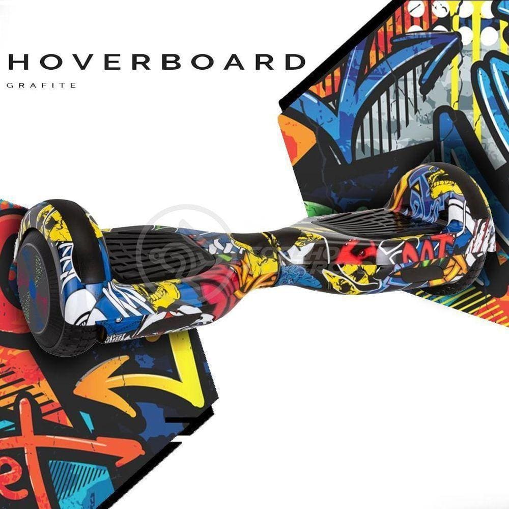Hoverboard Infantil Skate Elétrico Arte Urbana Led Grafite