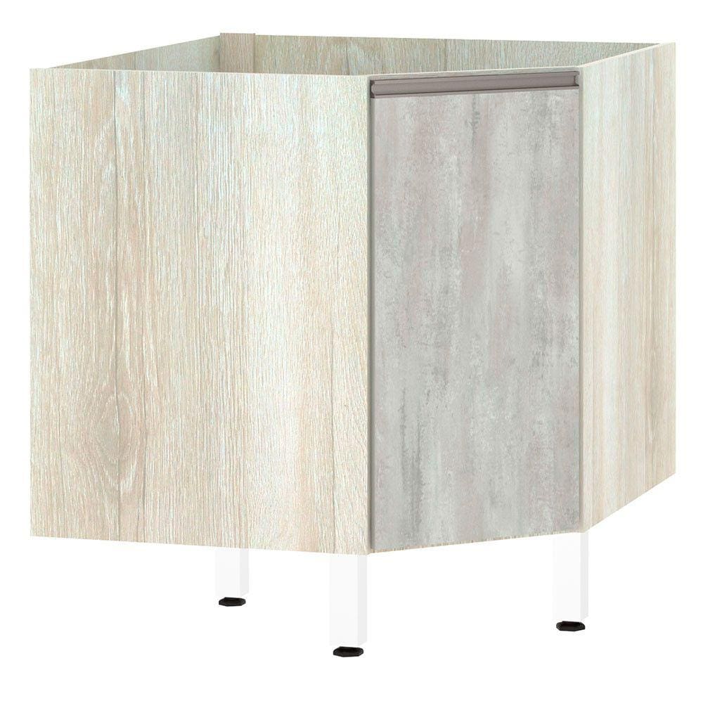 Balcão de Cozinha sem Tampo Canto Diagonal Luciane 1 Porta Luci Luciane Móveis