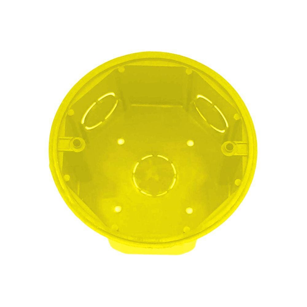Caixa de Luz Octagonal 3x3 Amarelo Fundo Móvel Multitoc 5PÇ