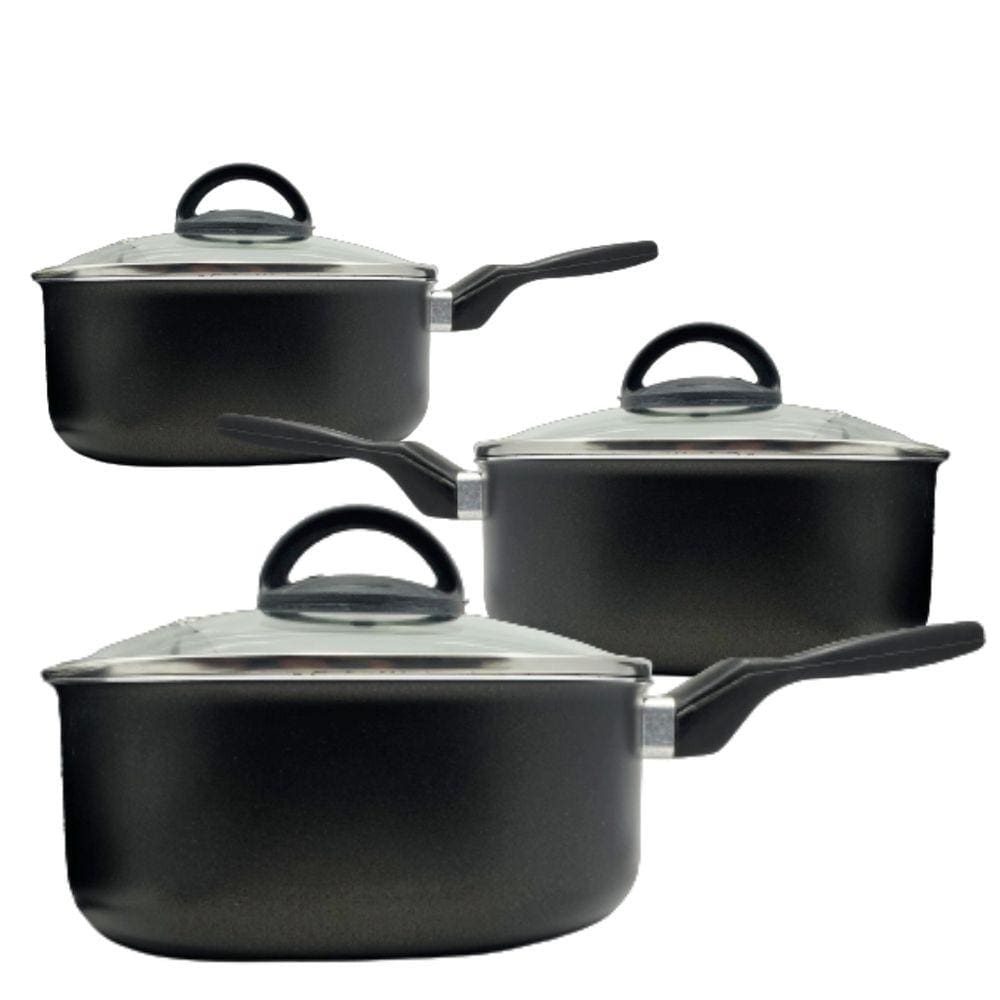 Kit Panelas Caçarolas Veneza Antiaderente 3 peças
