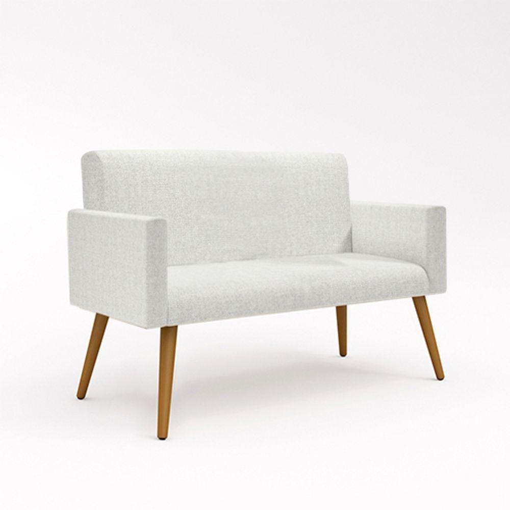 Sofá Namoradeira 2 Lugares Luxo Tecido Linho - Linho Bege