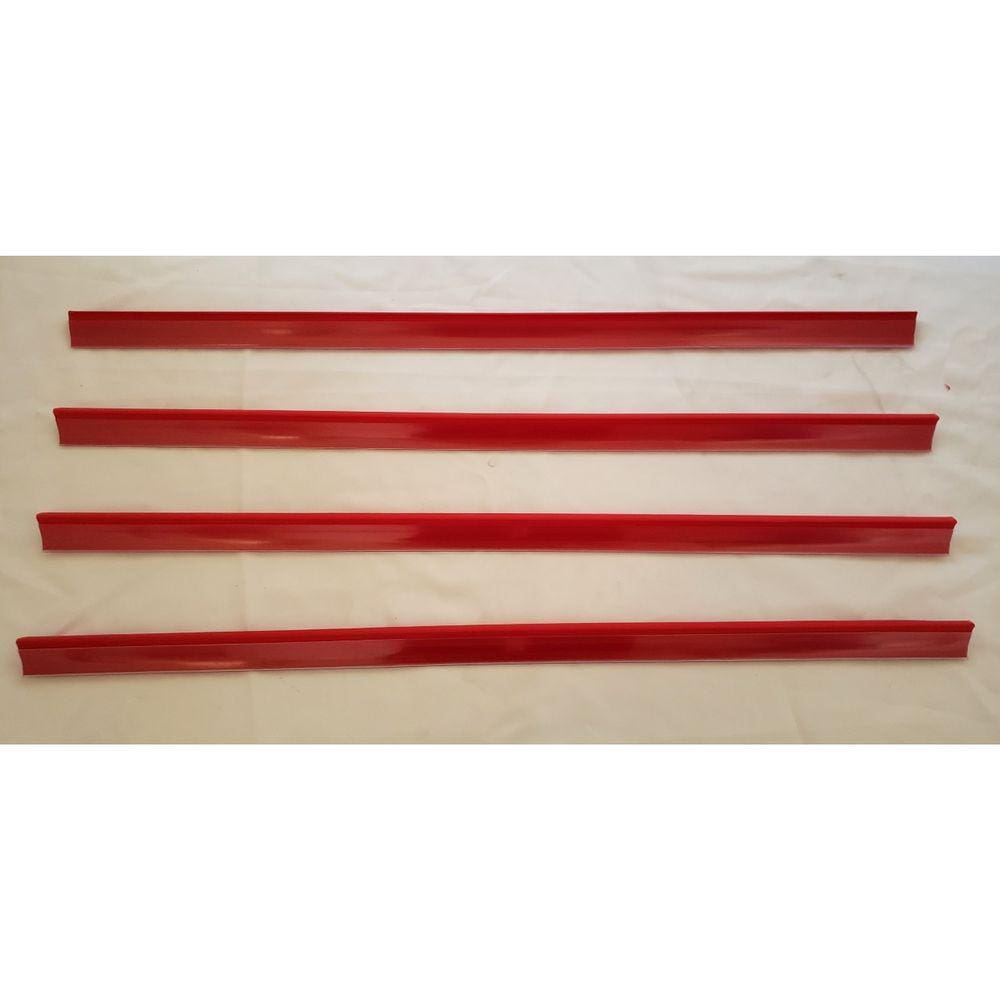 Porta Etiqueta Bandeja Gondola LX 92 Cm Vermelho Kit Com 50