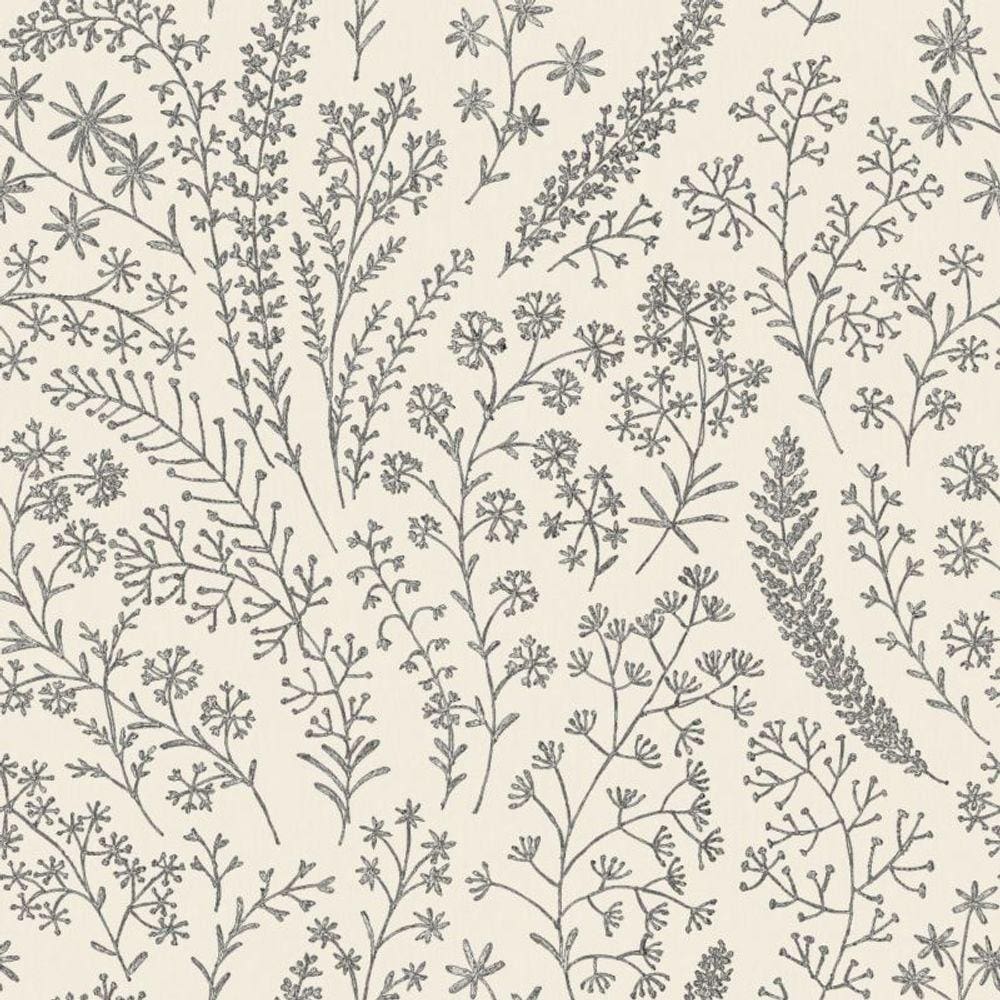 Papel de Parede Muse Floral Branco e Preto A58701