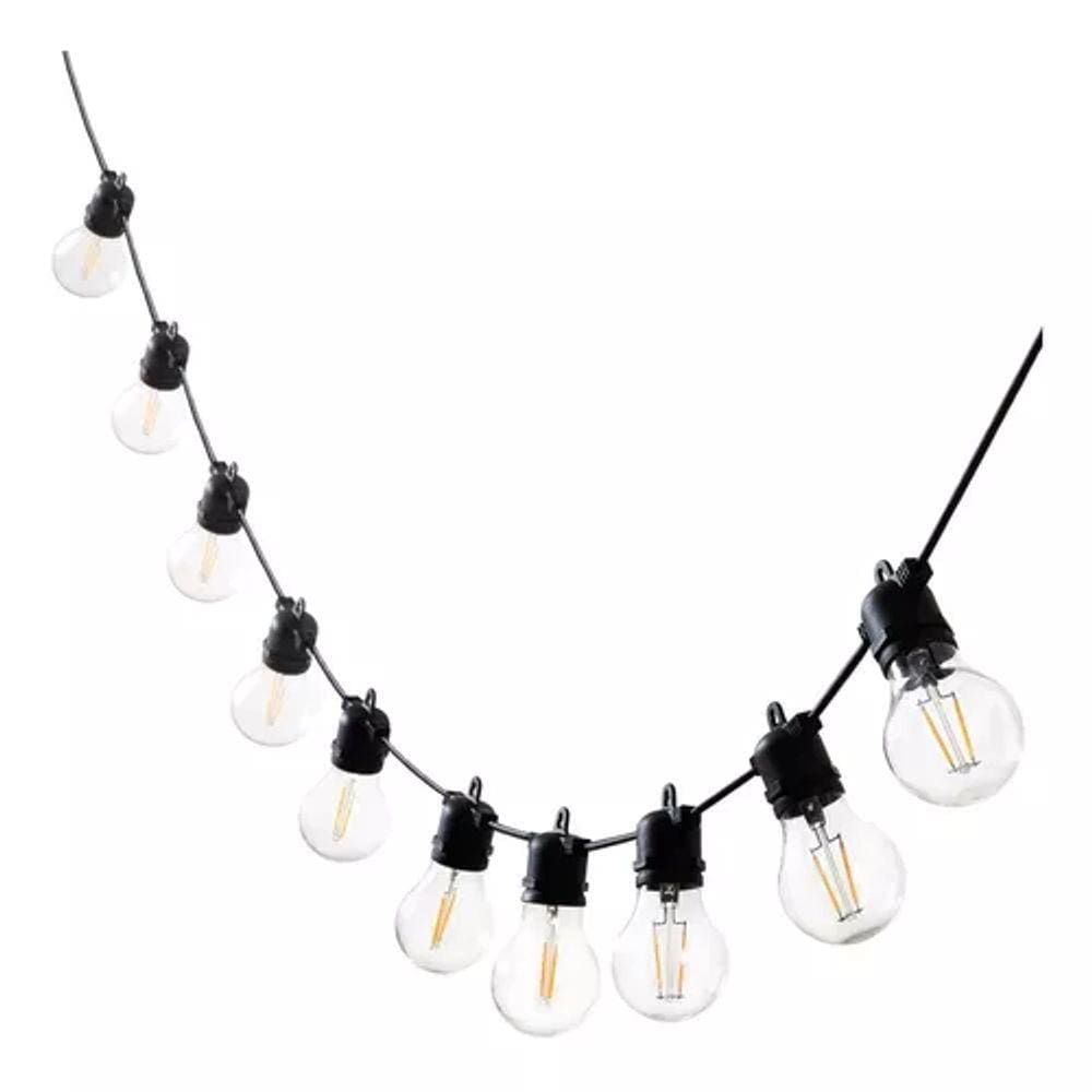 Cordão 10 Lâmpadas Led 5m 6w Com Controle Romoto - Preto