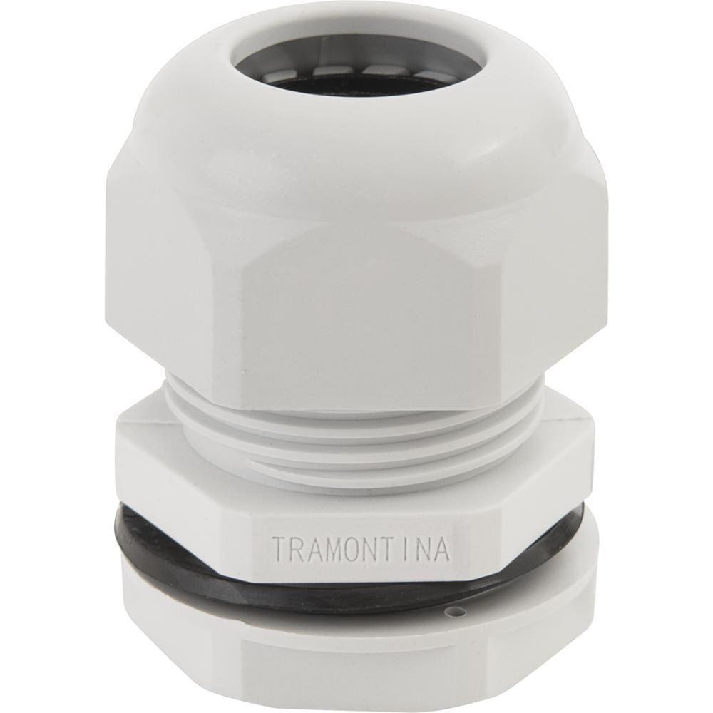 Conector Prensa-Cabo 1/2" Tramontina Em Termoplástico Cinza