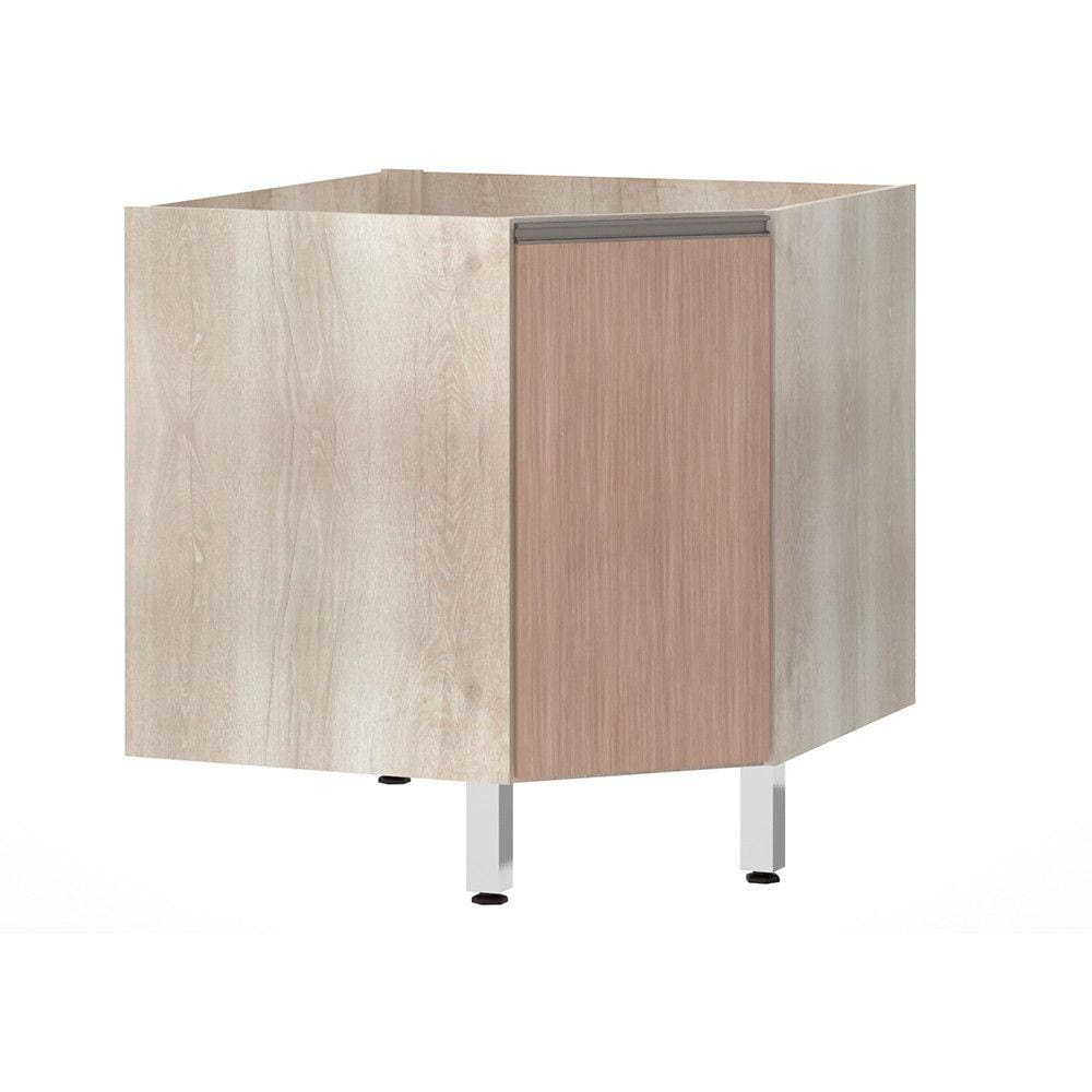 Balcão de Cozinha sem Tampo Canto Diagonal Luciane 1 Porta Luci Luciane Móveis