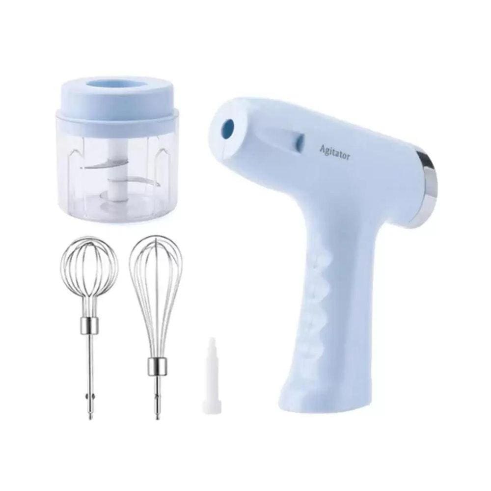 Mini Batedeira Processador Triturador Portátil Elétrico Azul