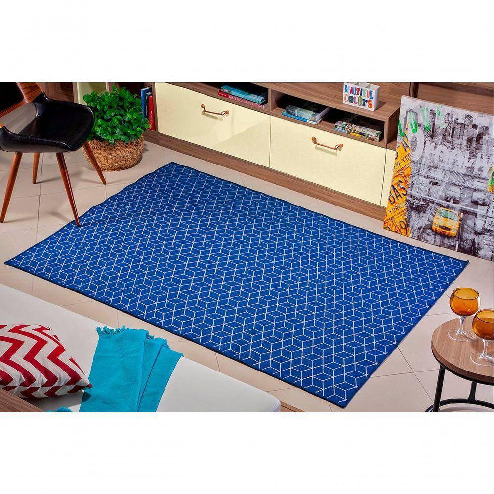 Tapete Quarto 1,40 X 2,00 Cubo Azul Pratik Antider.