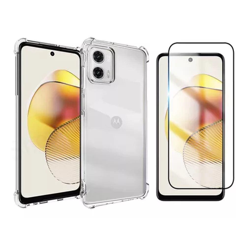 Kit Capa Anti Impacto Motorola G73 + Película De Vidro 3D