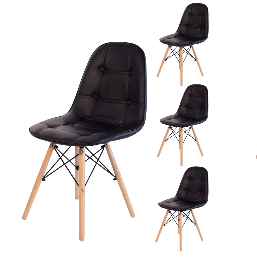Kit 4 Cadeiras Eames Eiffel Estofada Botonê 130C