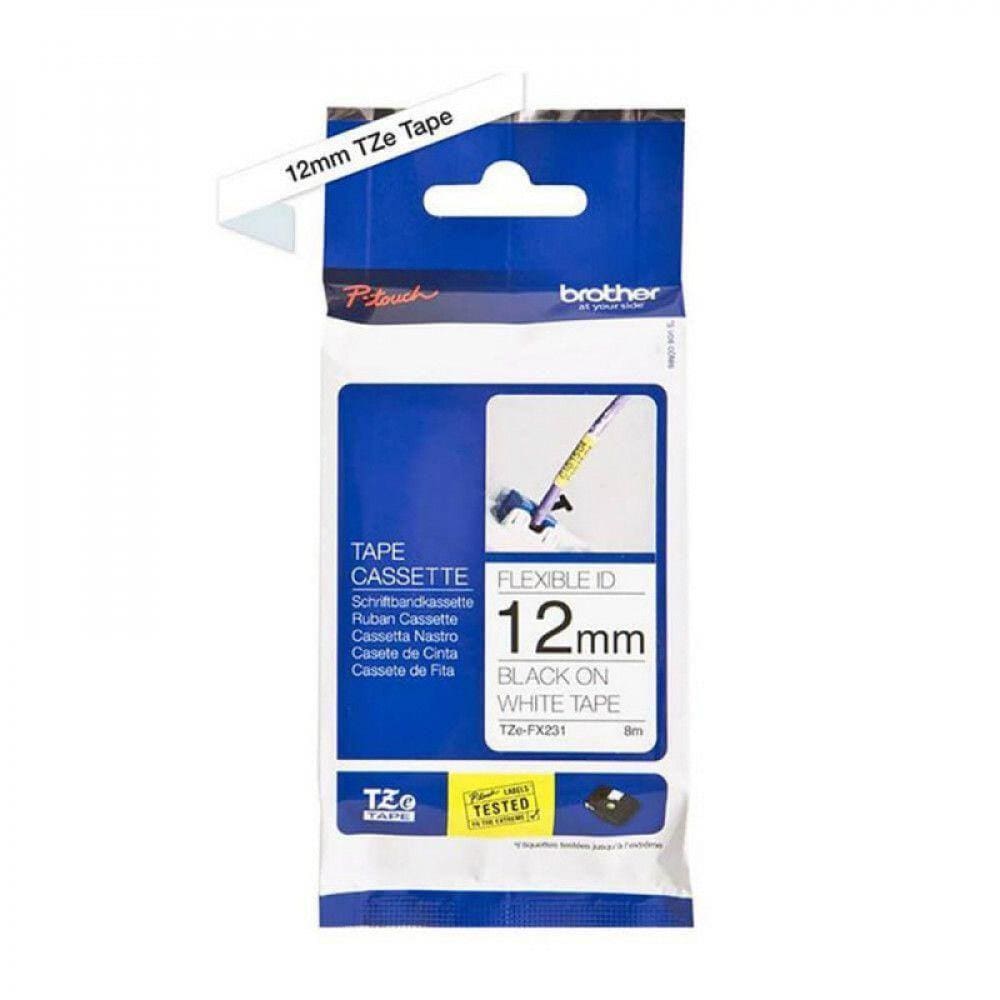 Fita Brother Tzefx231 P/rotulador Pt1650 12mm Preto Branco