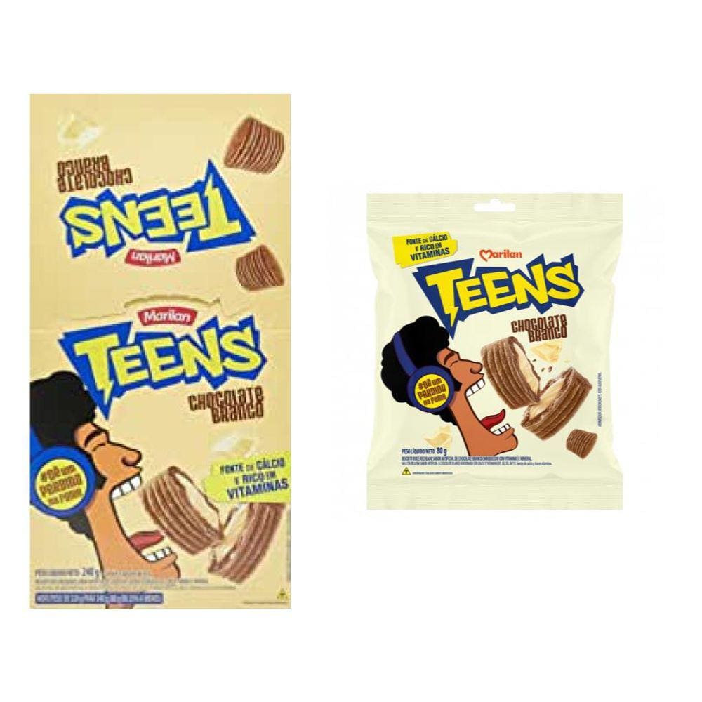 Biscoito Recheado Teens Chocolate Branco 30g C/8 Unidades