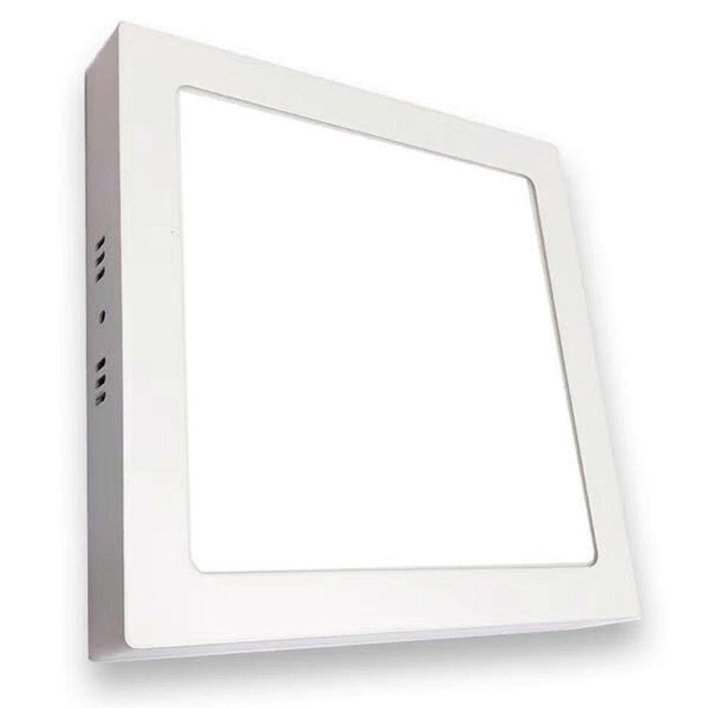 Painel plafon luminaria led 25w quadrado sobrepor branco frio 28cm