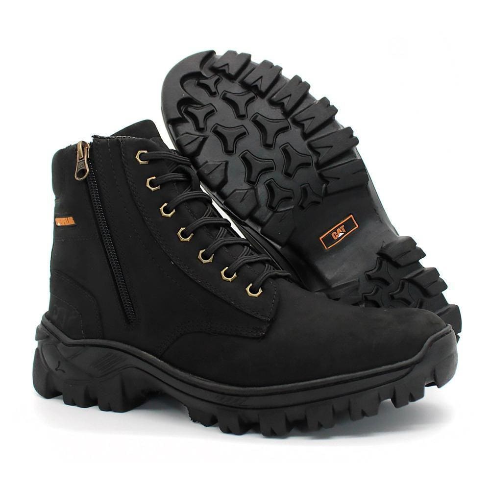 Coturno Militar Masculino para Trilha de Couro Conforto e Resistência em Suas Aventuras CAT-2240-02 Preto