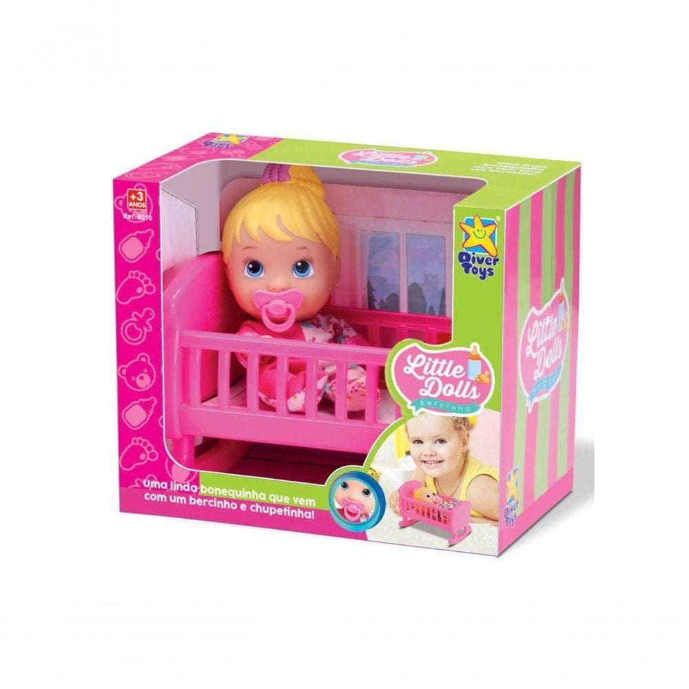 Boneca Little Dolls Bercinho Com Chupeta Divertoys