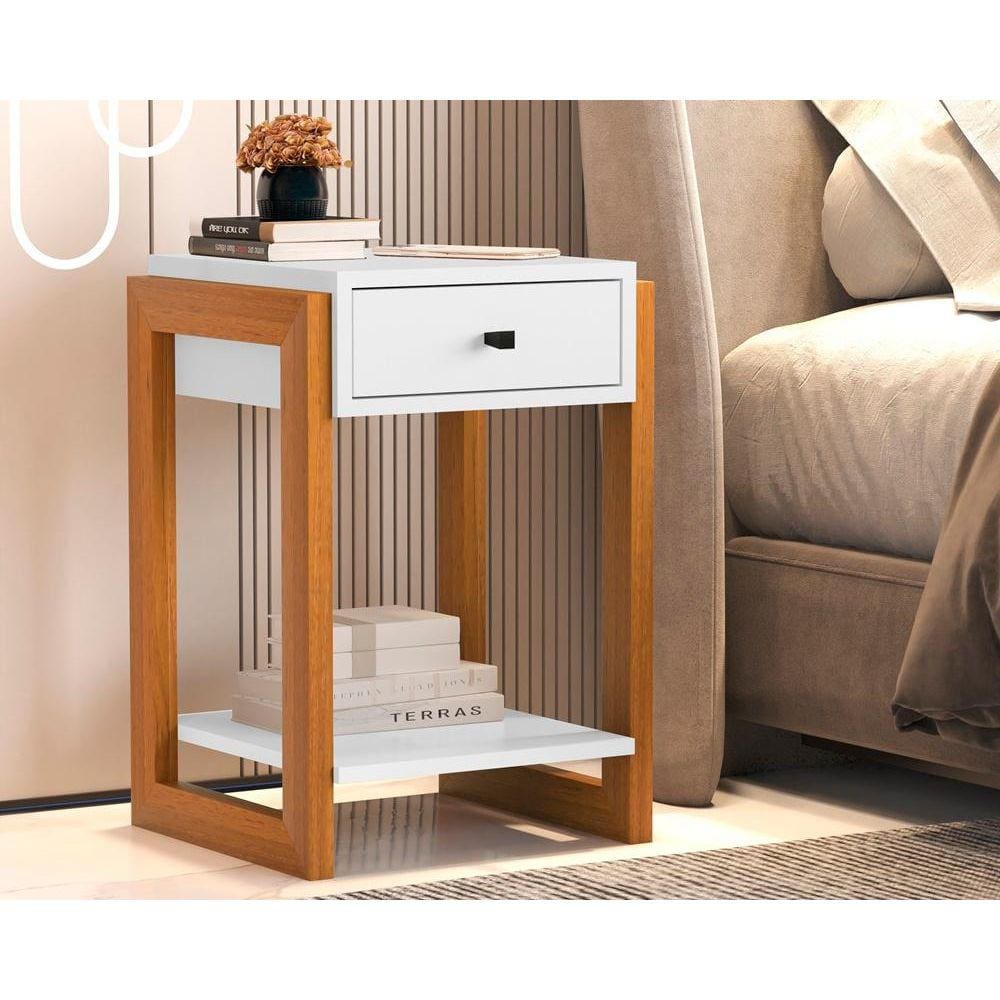 Mesa de Cabeceira 1 Gav 1661 Branco Jb Bechara