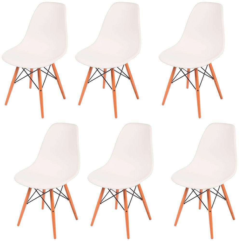 Kit 6 Cadeiras Eames Eifell 130PP