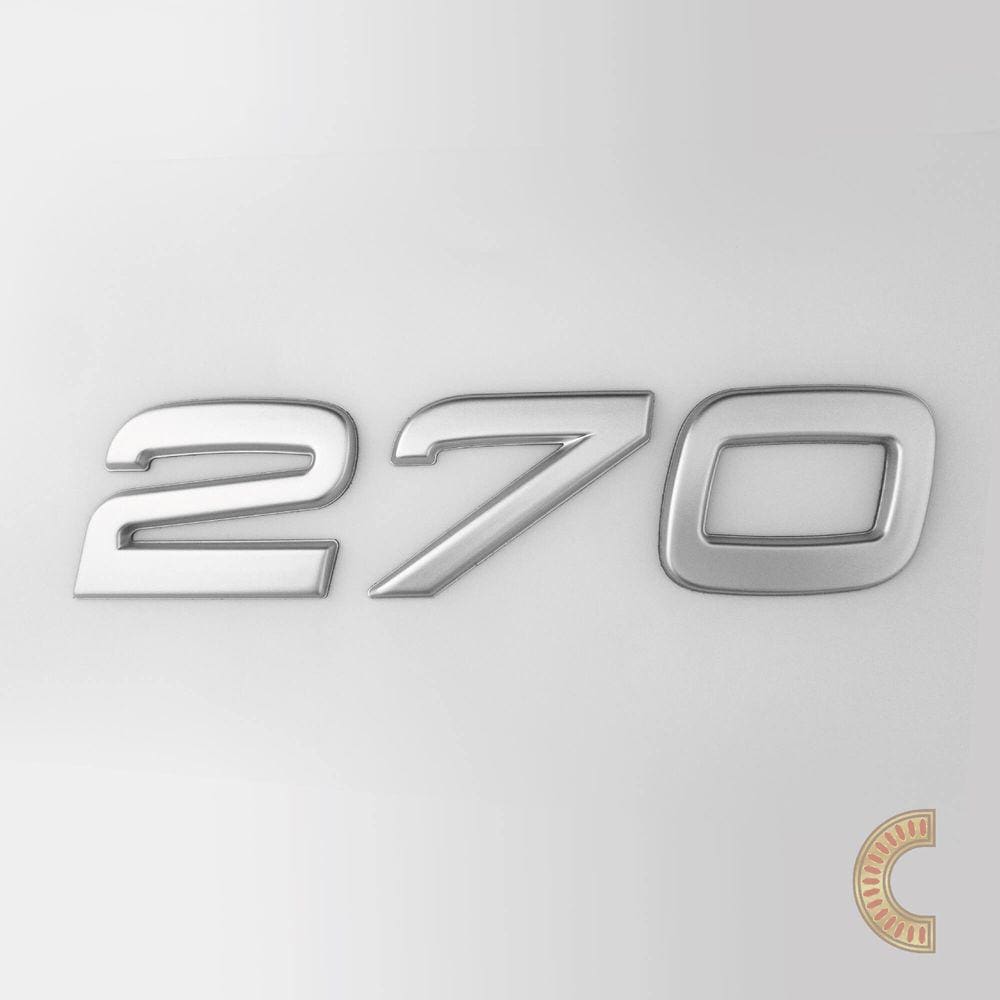 EMBLEMA ADESIVO CHROMADO PERFORMANCE VOLVO VM "270"
