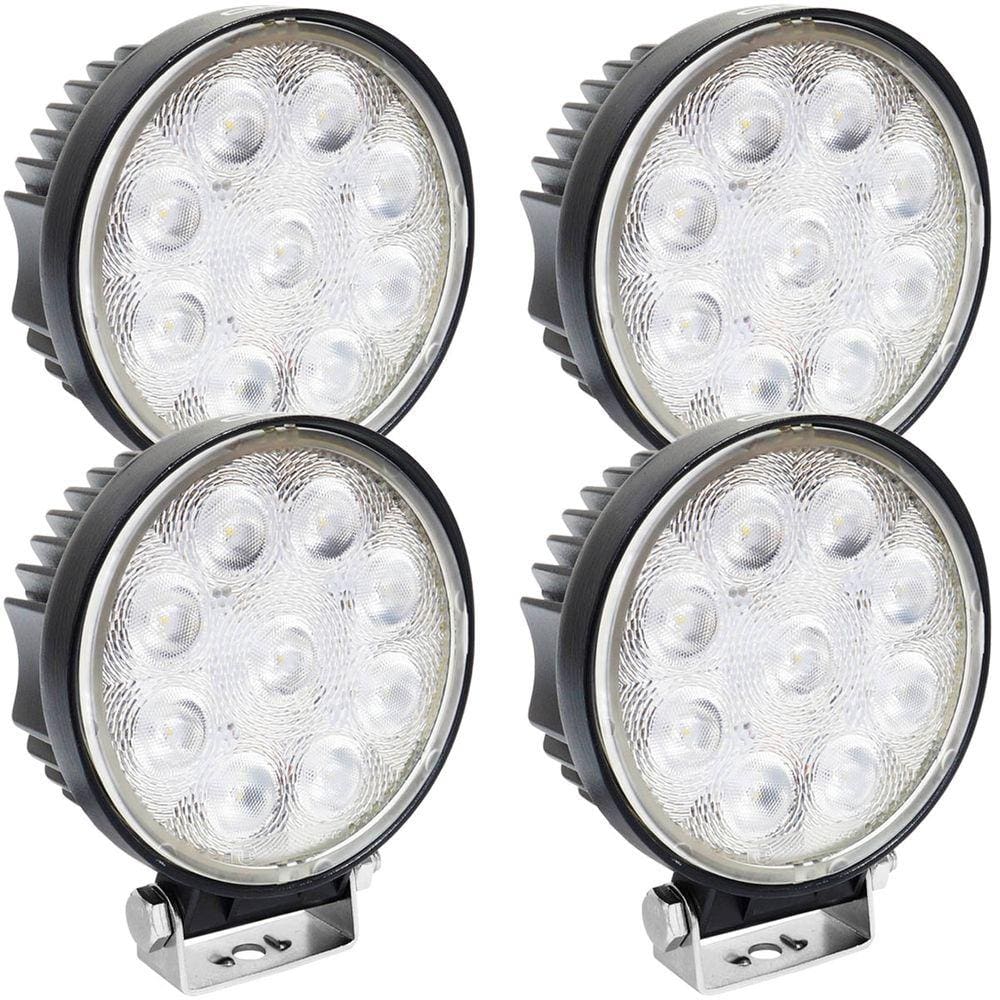 Kit 4 Farol de Milha Led Universal 10V 30V 27W 9 Leds Cinoy YN-FA001 7000K Redondo 11 Cm