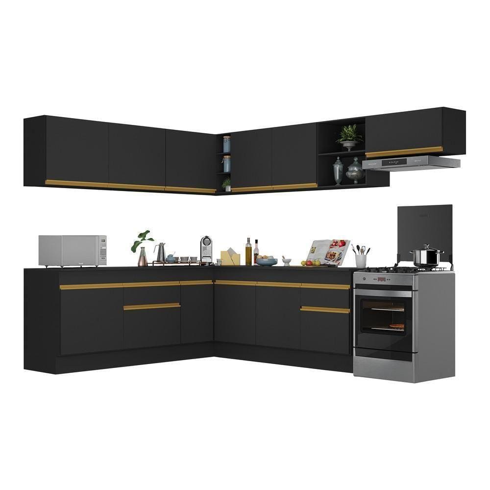 Armário De Cozinha Completa De Canto V2103 Dourado