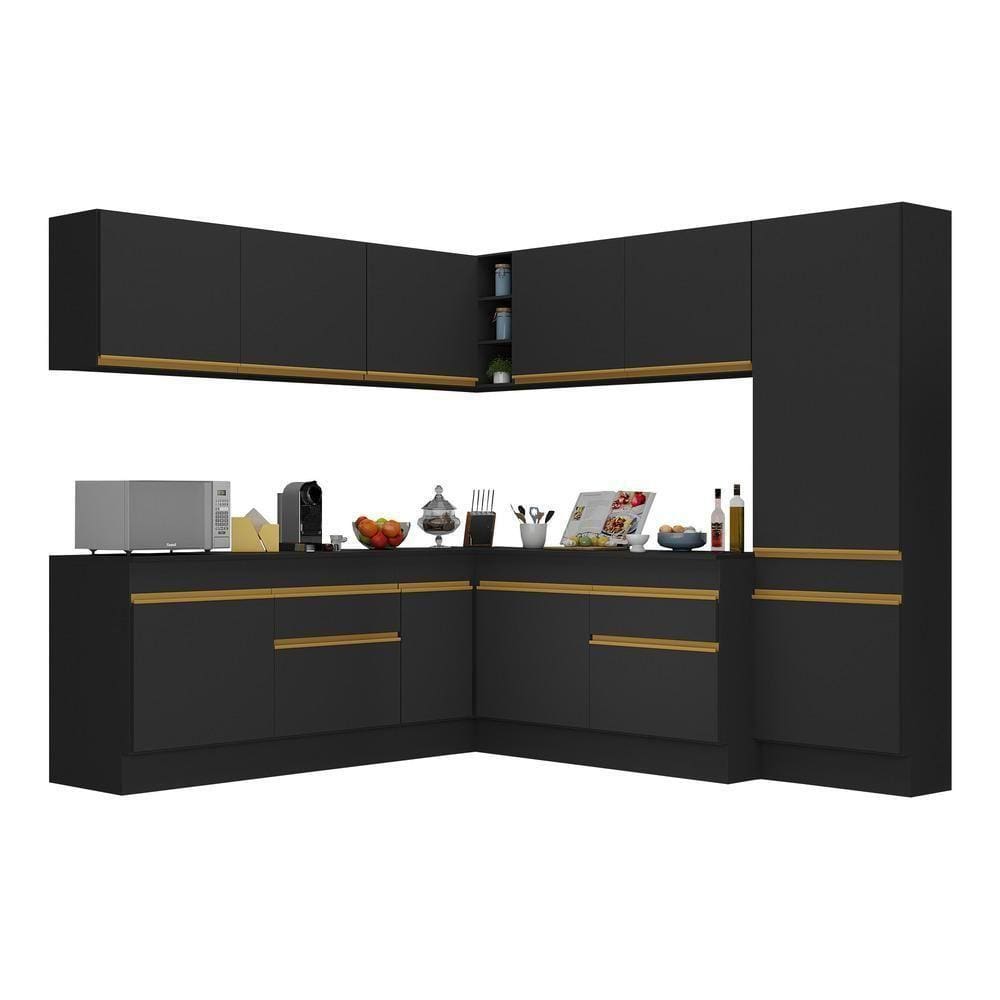 Armário De Cozinha Completa De Canto V2102 Dourado