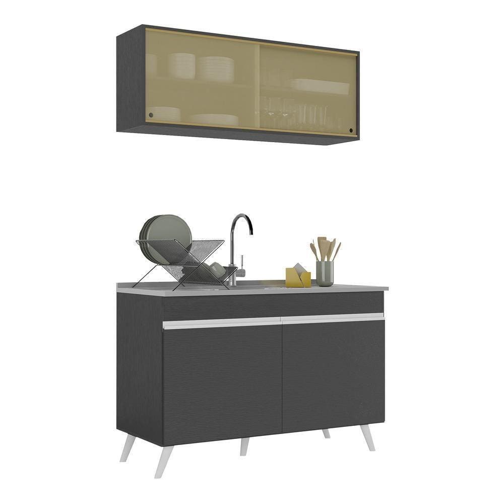 Armário De Cozinha Compacta 120cm Multimóveis V2140 Branco