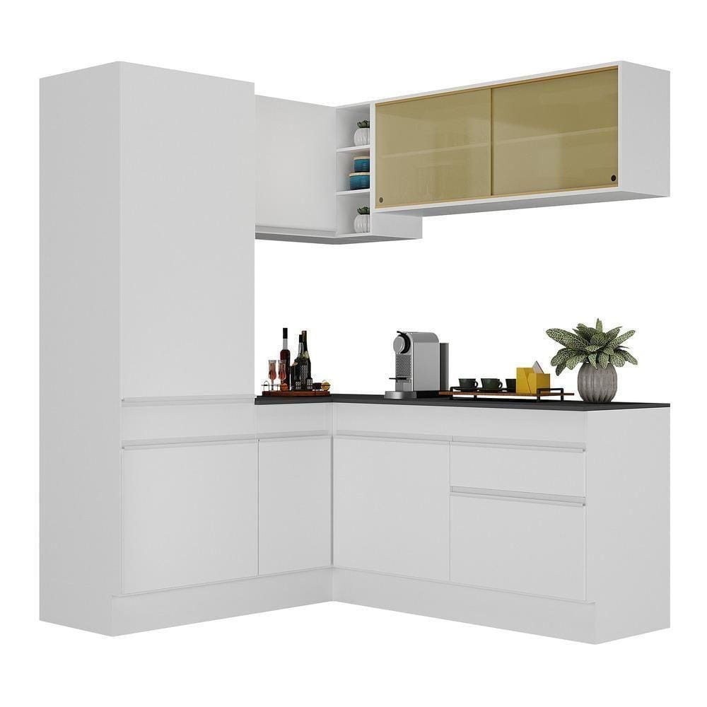 Armário De Cozinha Completa De Canto V2088 Branco