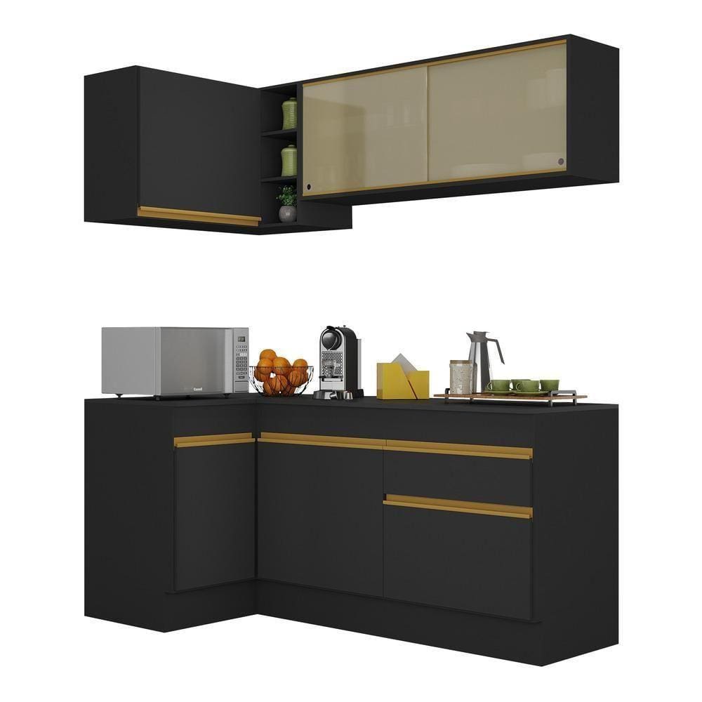 Armário De Cozinha Compacta De Canto V2091Dourado