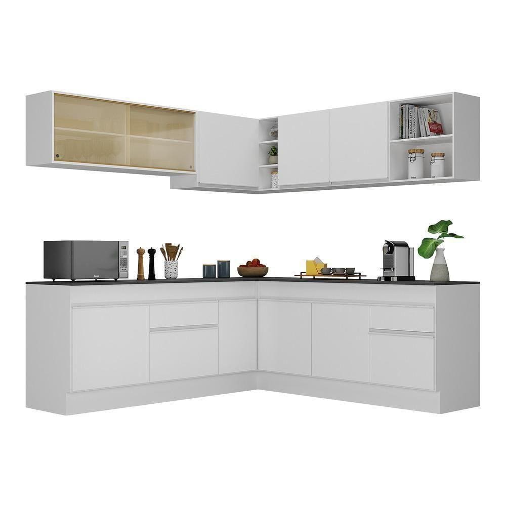 Armário De Cozinha Completa De Canto V2096 Branco