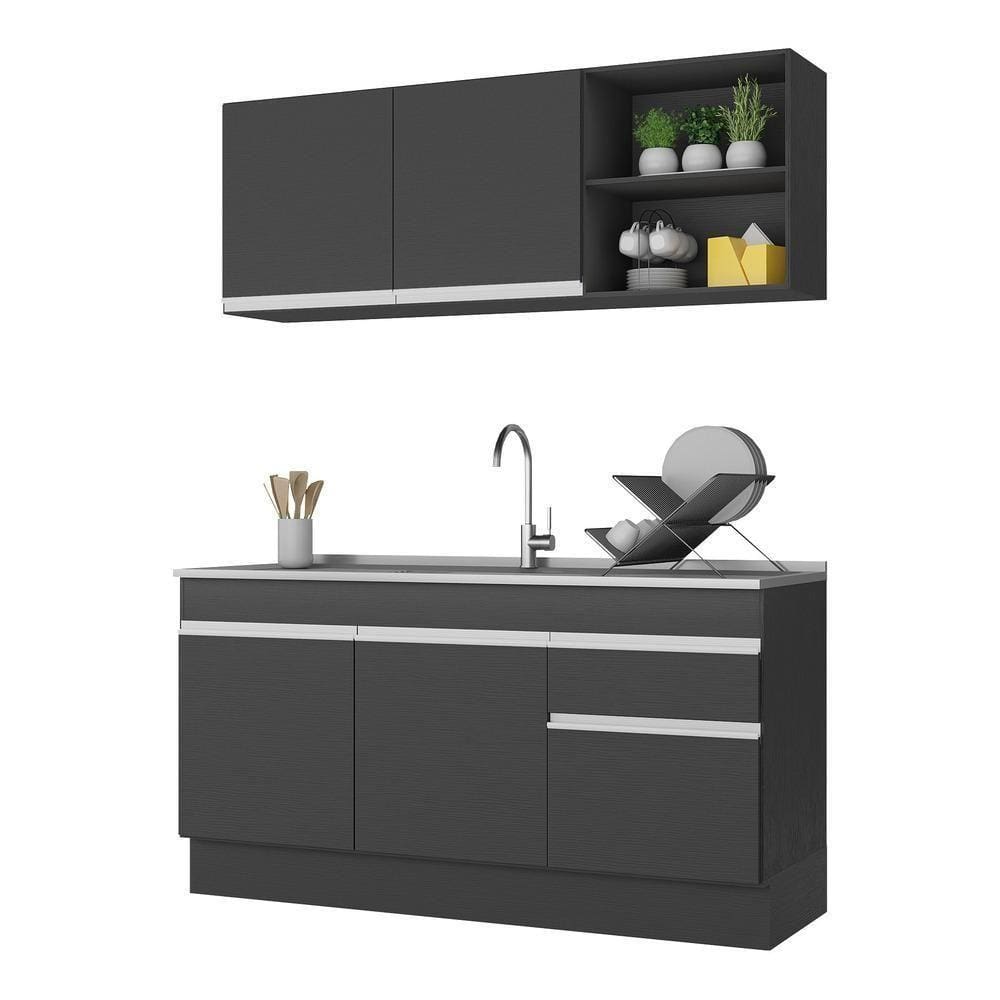 Armário De Cozinha Compacta 150cm Multimóveis V2114 Branco