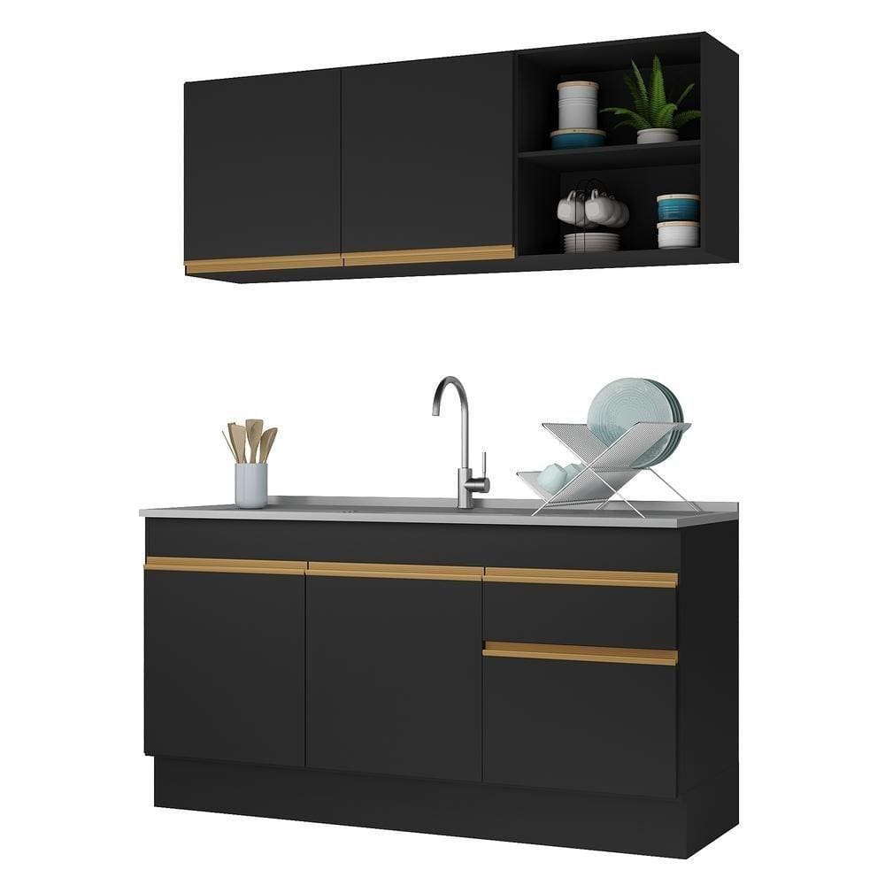 Armário De Cozinha Compacta 150cm Multimóveis V2114/dourado