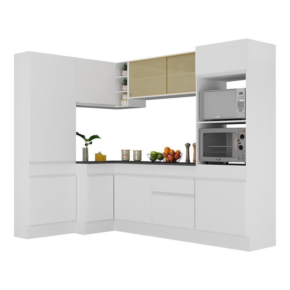 Armário De Cozinha Completa De Canto V2085 Branco