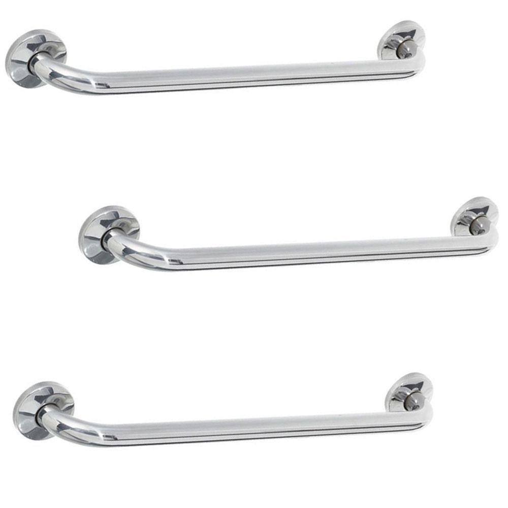 Alça De Apoio Inox Barra Kit3Uni Segurança Acessibilidade