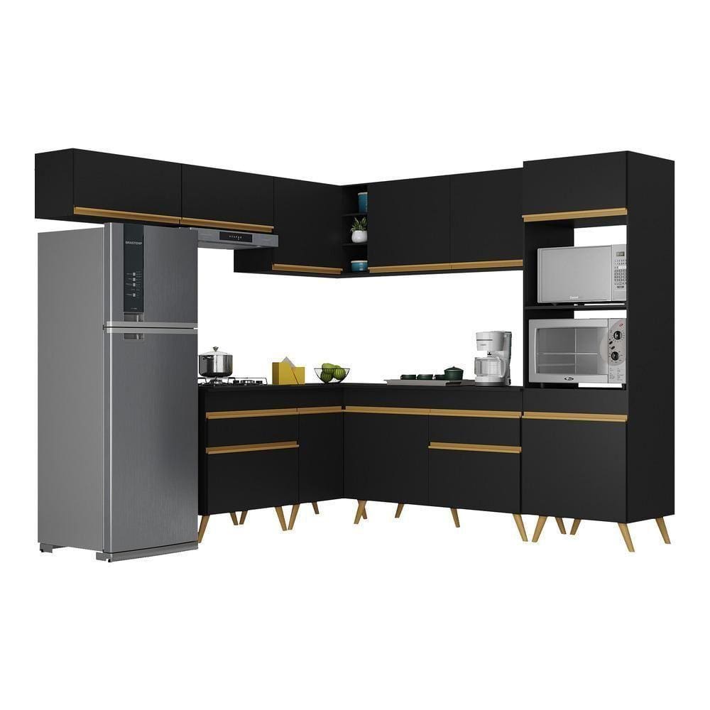 Armário De Cozinha Completa De Canto V2070 Dourado