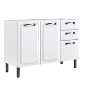 Balcão 120cm 3 Portas e 2 Gavetas sem Tampo New Premium Itatiaia Branco