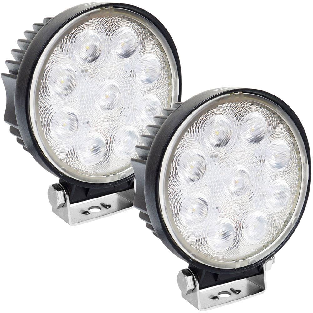 Par Farol de Milha Led Universal 10V 30V 27W 9 Leds Cinoy YN-FA001 7000K Redondo 11 Cm