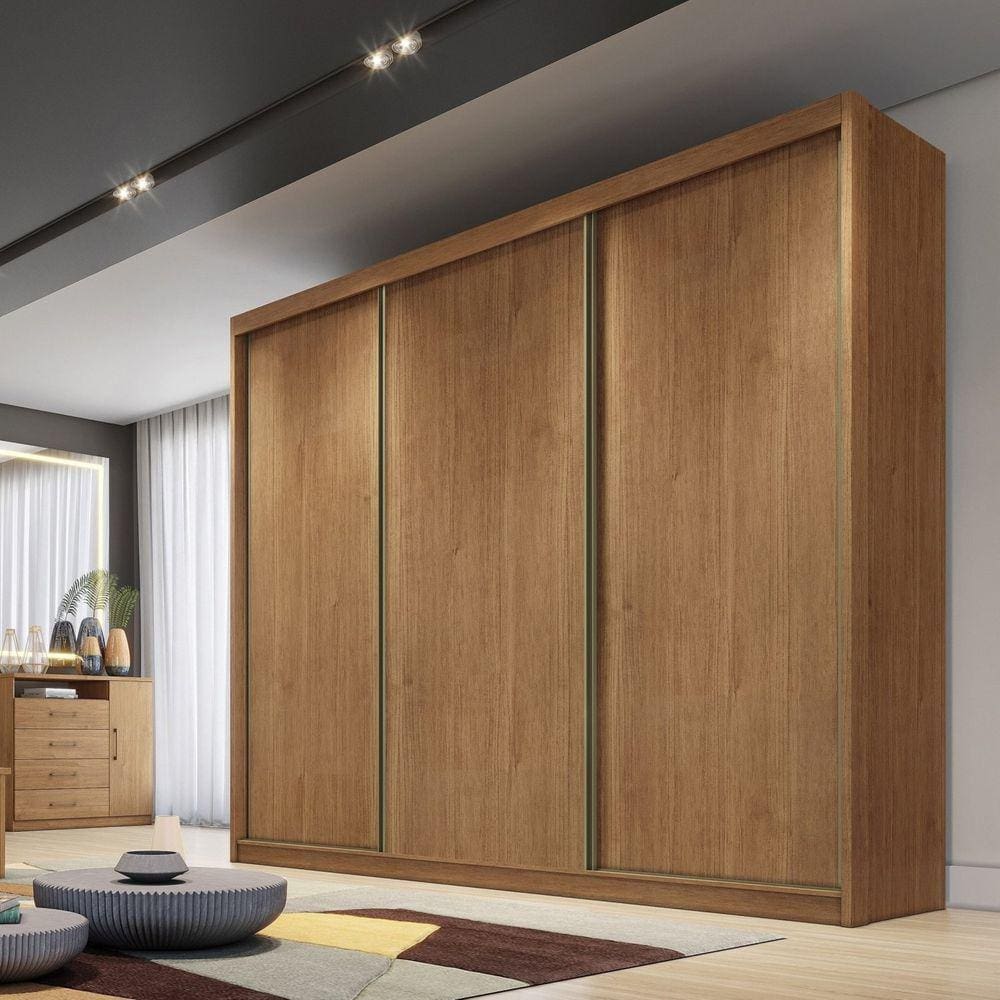 Guarda Roupa Casal 3 Portas 6 Gavetas Montreal Novo Horizonte Cumaru