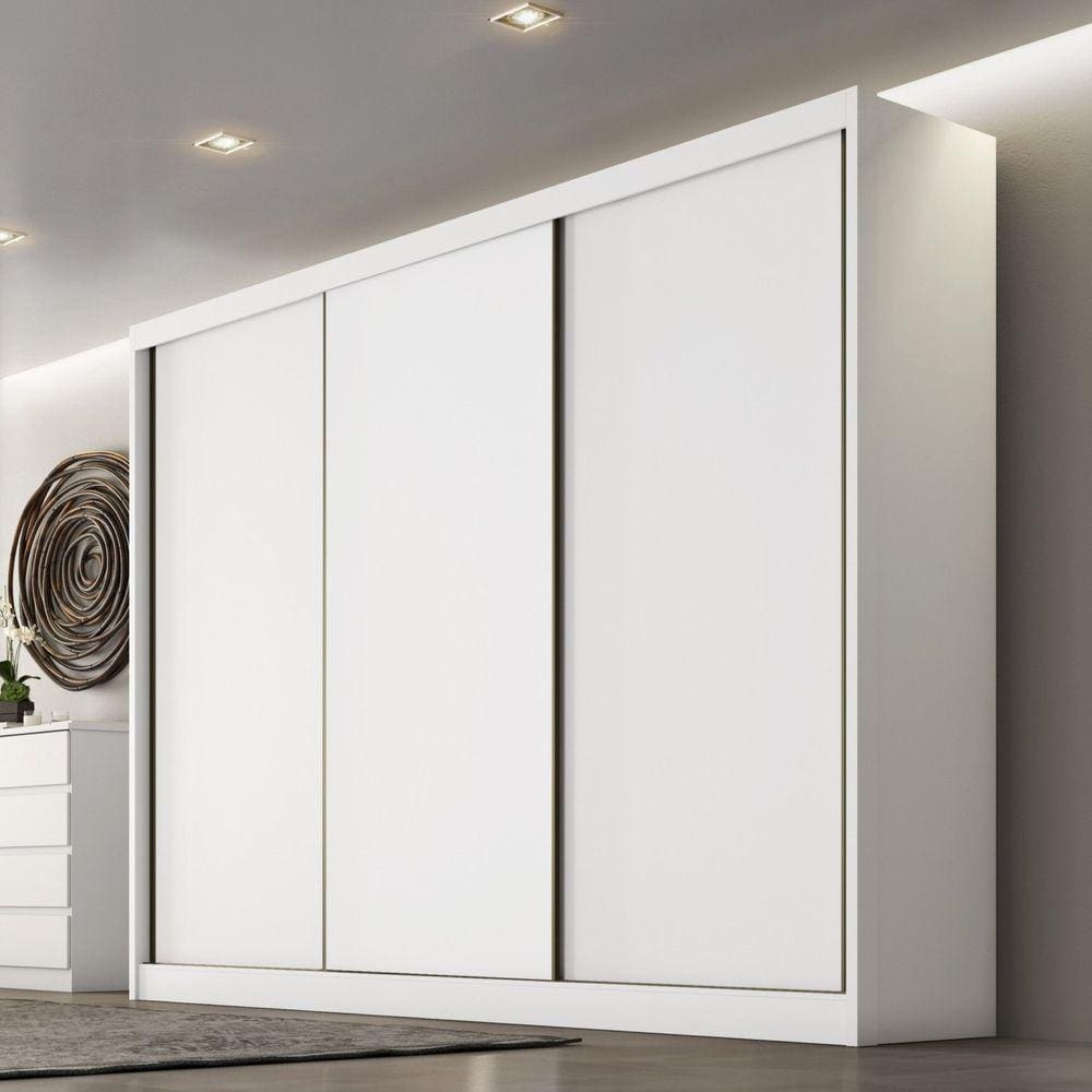 Guarda Roupa Casal 3 Portas 6 Gavetas Montreal Novo Horizonte Branco