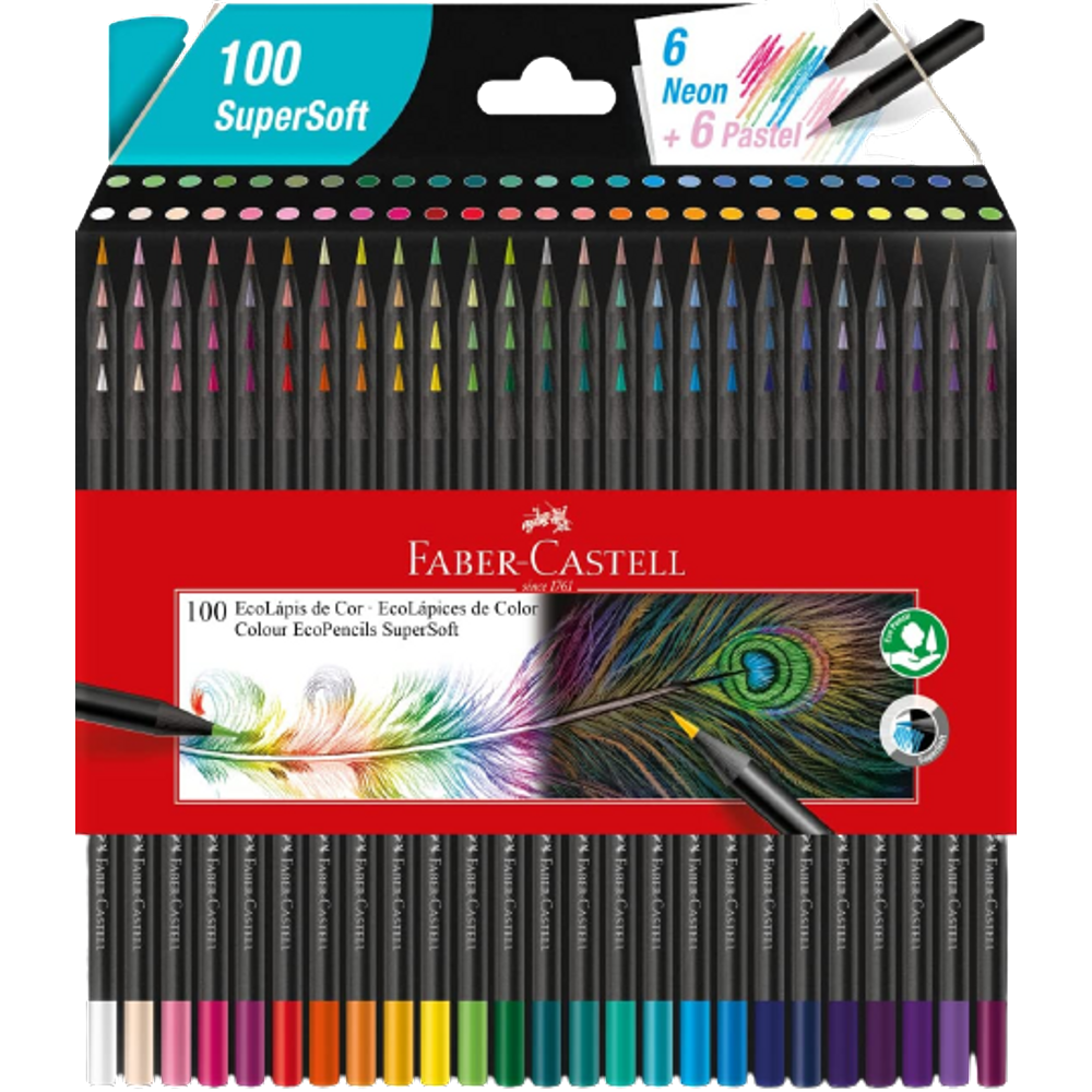 Lápis de Cor Supersoft Ecolapis 100 Cores Faber-Castell