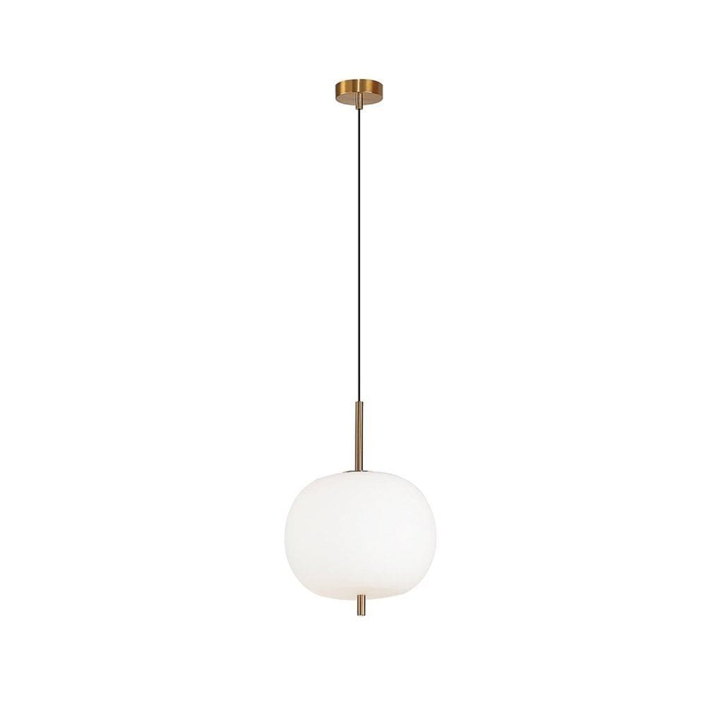 Pendente 42x30cm Tres HC016G Bella Iluminação Dourado/Branco