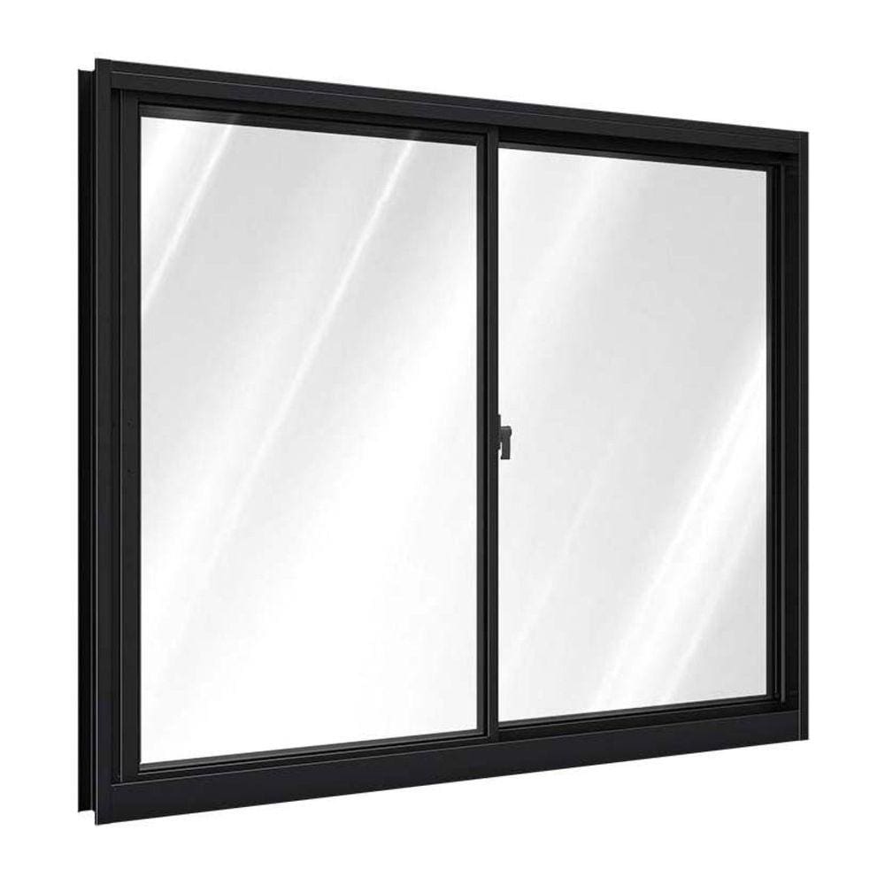 Janela de Alumínio de Correr Lateral 2 Folhas Móveis 100x100cm Riobras Preto