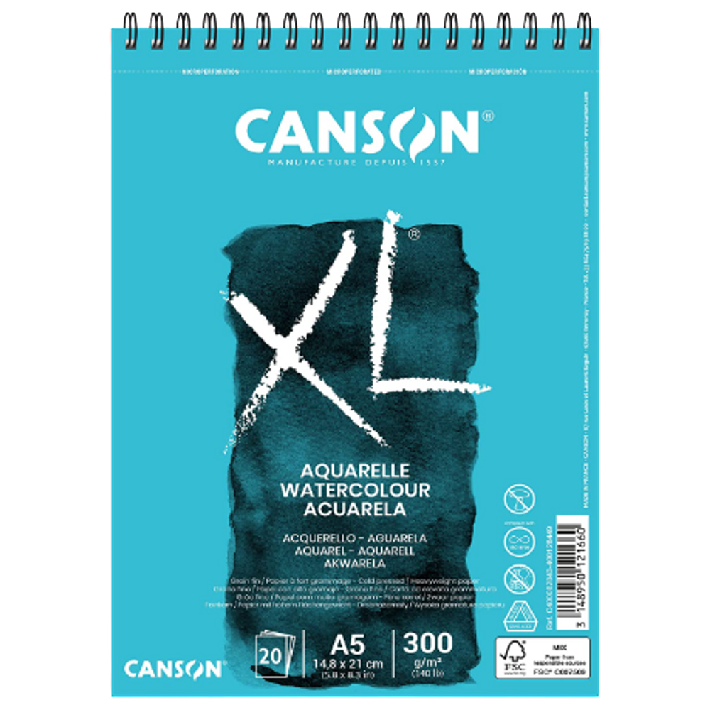 Bloco Papel XL Aquarelle A5 20F 300g aquarela Canson