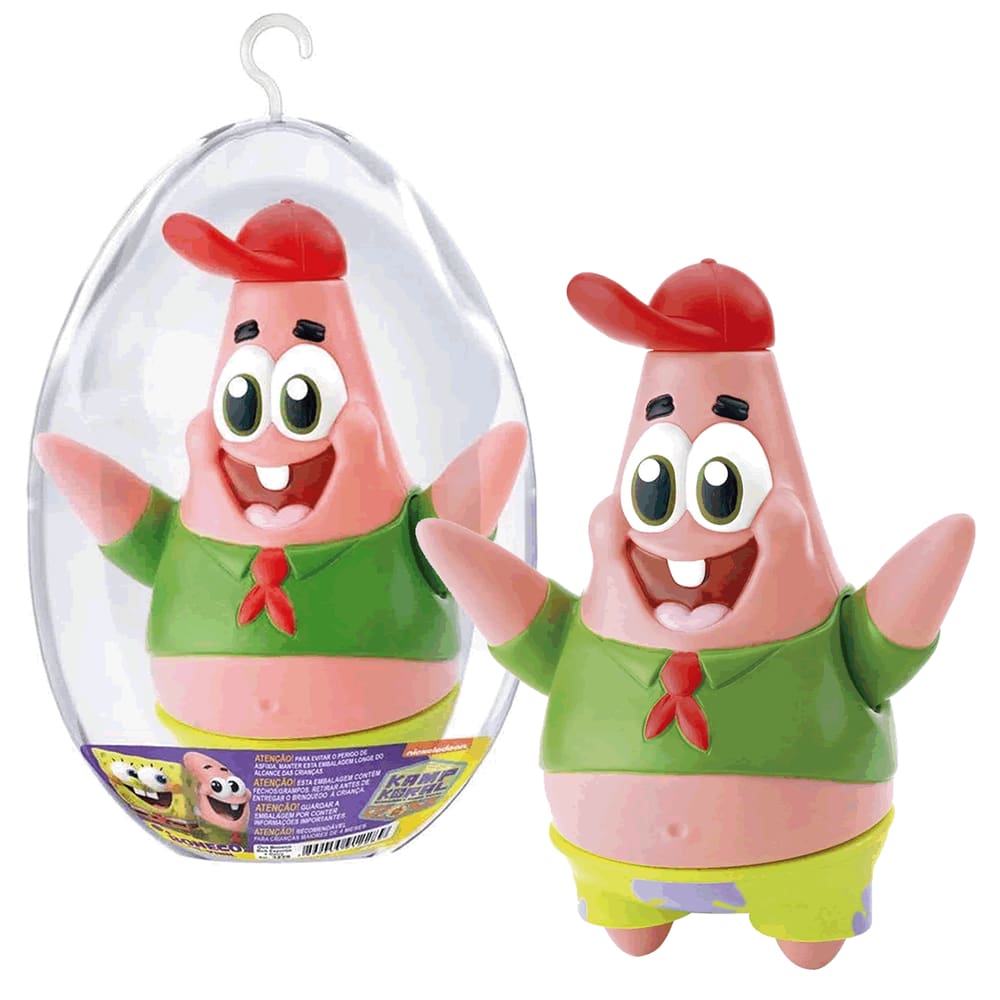 Boneco de Vinil Patrick Bob Esponja no Ovo De Pascoa Lider