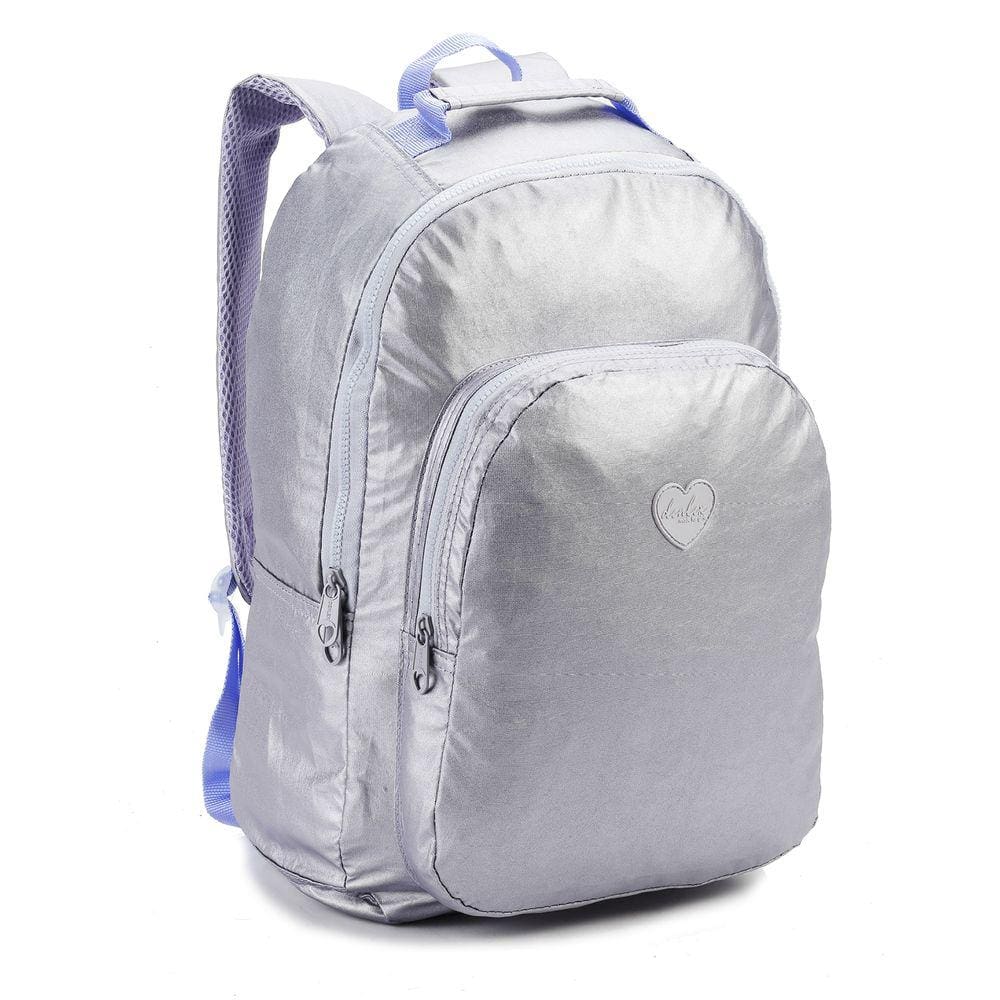 Mochila Feminina Nylon Brilho Básica Escola Trabalho Academia