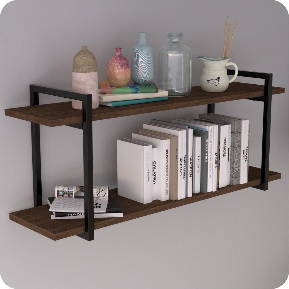 Prateleira Estilo Industrial P/ Quarto Parede GND PM 120cm