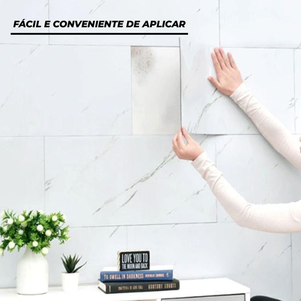 Kit 6 Placas Painéis 3d Autocolante 60 X 30 Mármore Premium