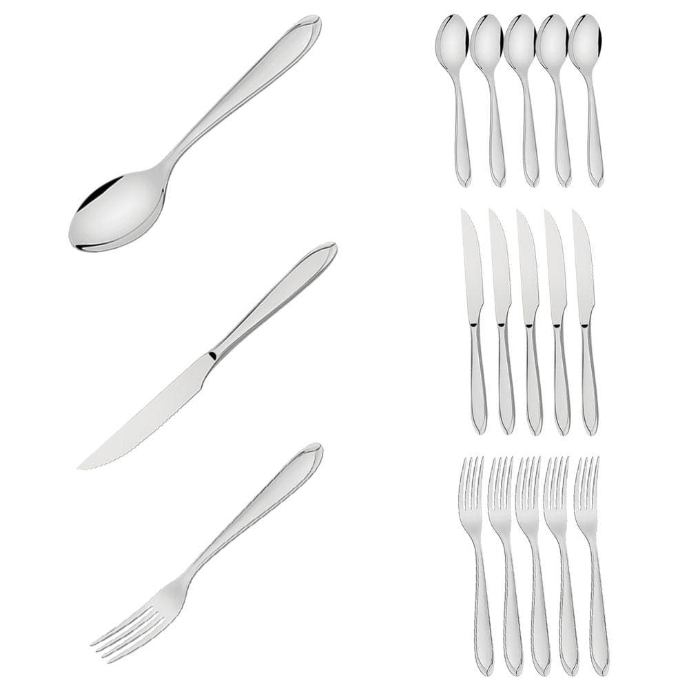 Kit Talheres Inox Garfo Faca E Colher 18 Unidades Laguna Tramontina