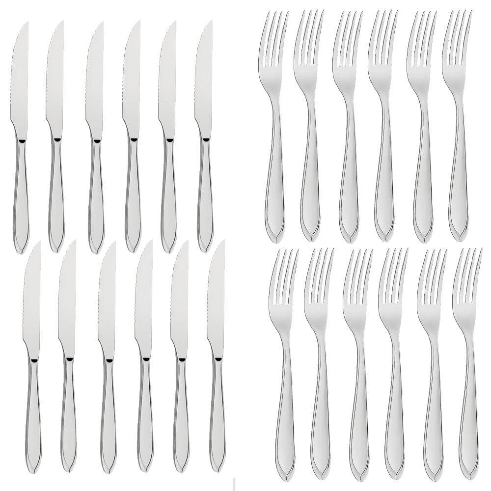 Conjunto Garfo e Faca para Churrasco Laguna 24 Peças Inox Tramontina