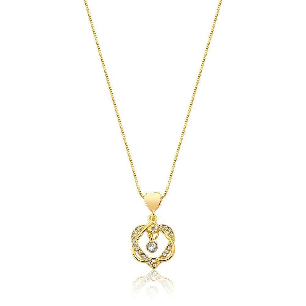 Colar Eternal Love Brilliant Revestido Em Ouro