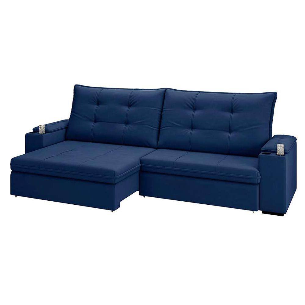 Sofa retratil reclinavel azul royal Black Friday Extra